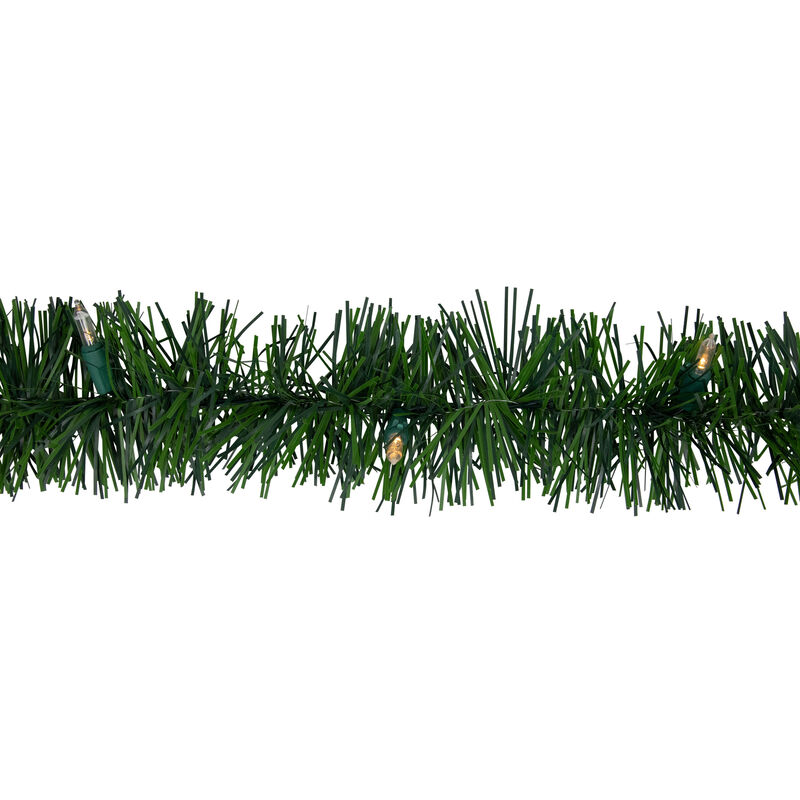 18' x 3" Pre-Lit Pine Artificial Christmas Garland  Warm White LED Lights