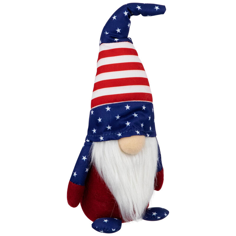 Patriotic Gnome with Stars and Stripes - 9.5" - Red and Blue