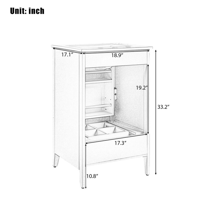 Merax 20.3" Bathroom Vanity with Sink and Soft-closing Door