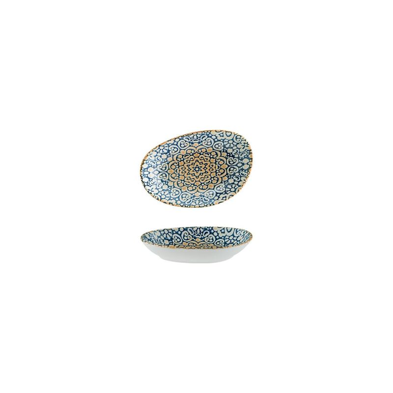 Alhambra 6" x 4" x h:1" Organic Decorated Porcelain Platter (Set of 2)