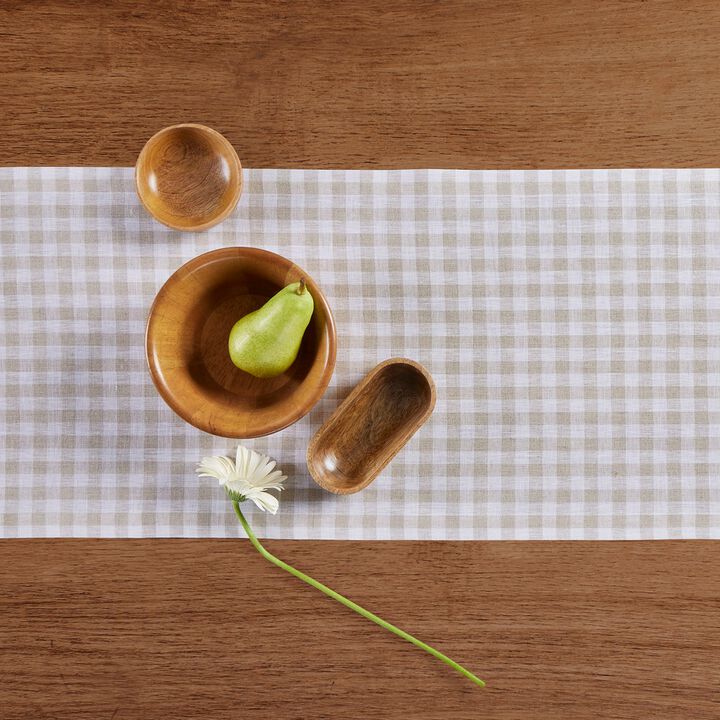 Solino Home 100% Pure Linen Table Runner | Gingham Check for Spring & Easter