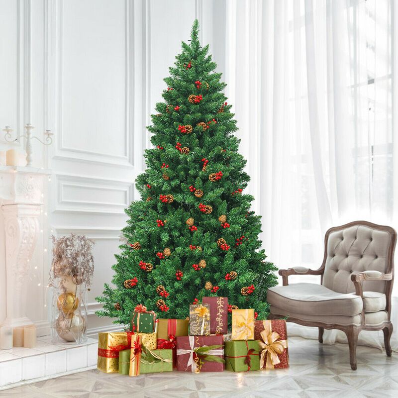 Pre-lit Hinged Christmas Tree with LED Lights for Bright and Convenient Holiday Decor