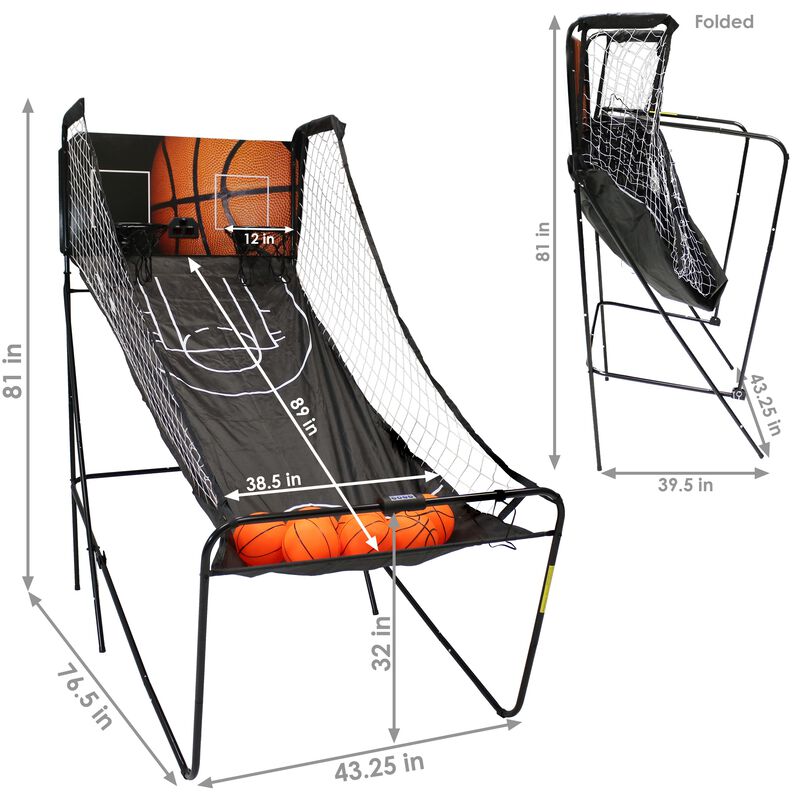 Sunnydaze 81 in Folding Indoor 2-Player Arcade Basketball Game with Scorer