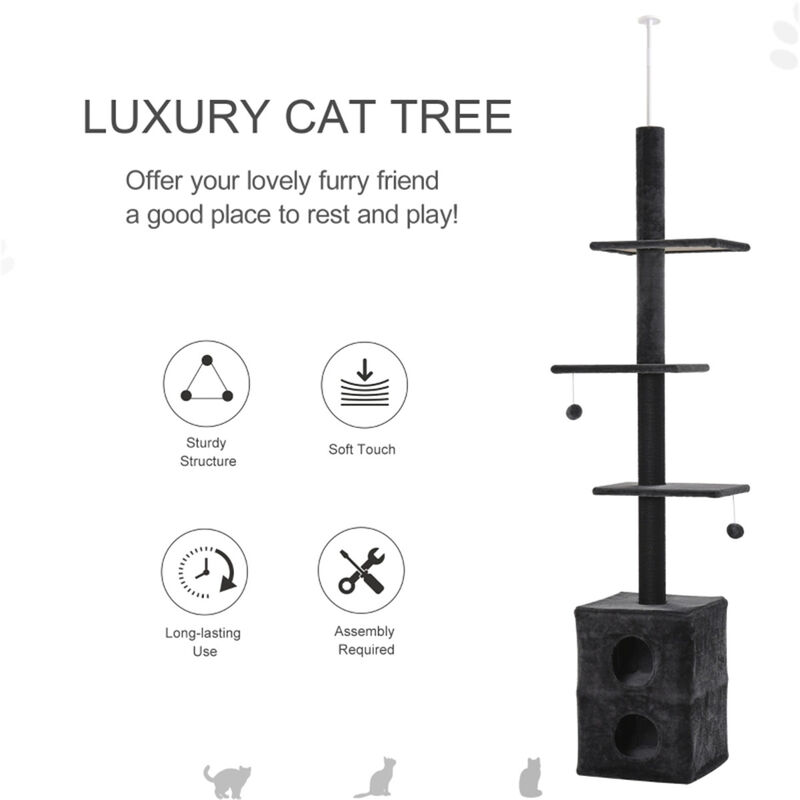 Stylish Multi-Level Cat Tree with Scratching Posts, Perches, and Hideaway Spaces for Cats