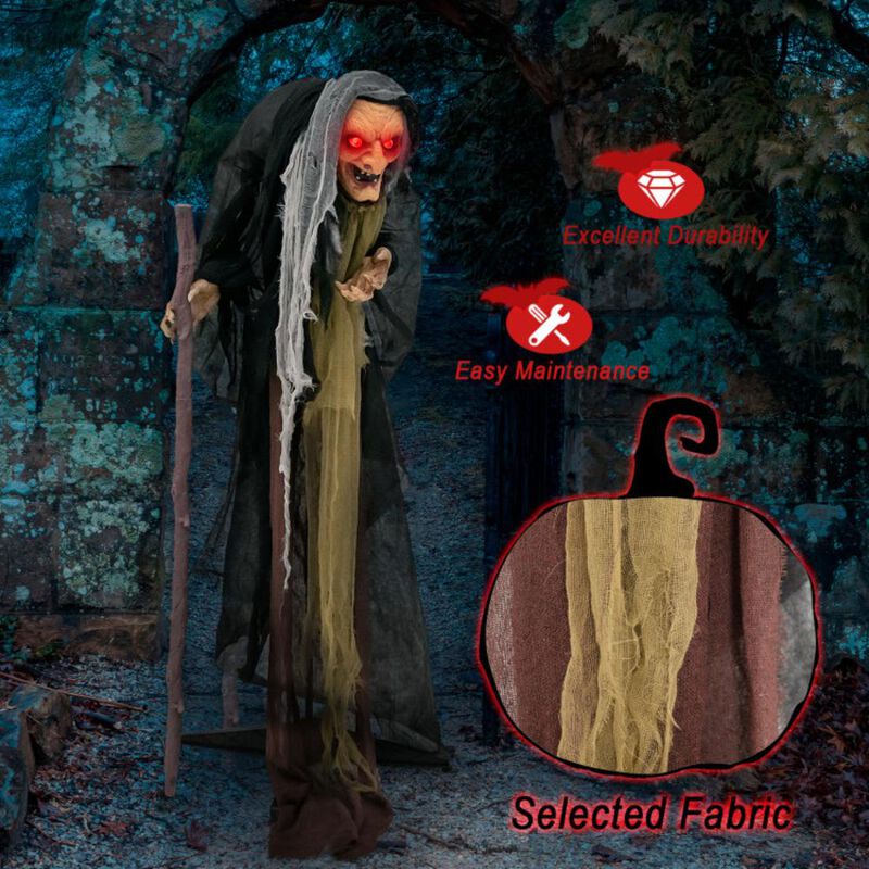 Hivvago Life Size Animatronic Witch with Pre-Recorded Phrases