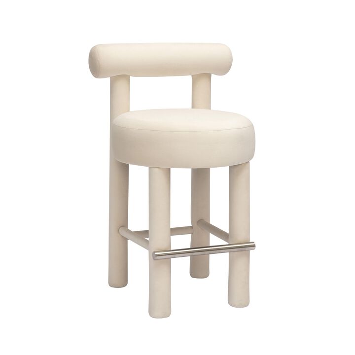 Carmel Black & White Boucle Counter Stool