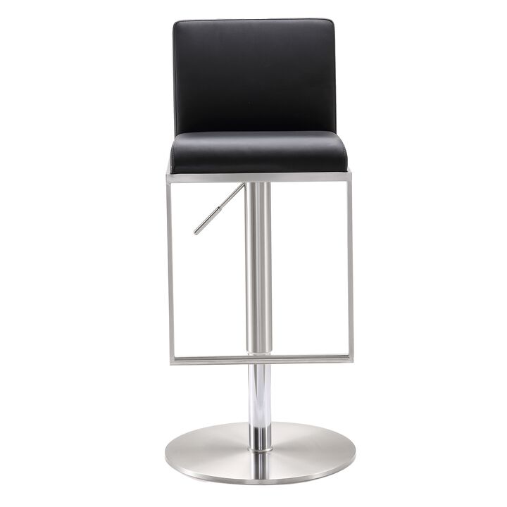 Amalfi White Performance Vegan Leather Adjustable Stool