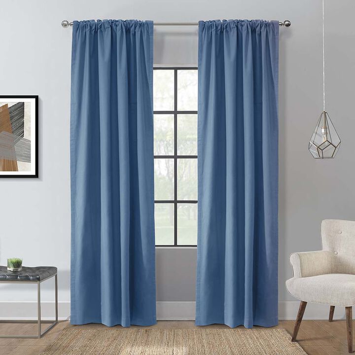 Thermalogic Weathermate Topsions Room Darkening Provides Daytime and Nighttime Privacy Curtain Panel Pair Each Blue