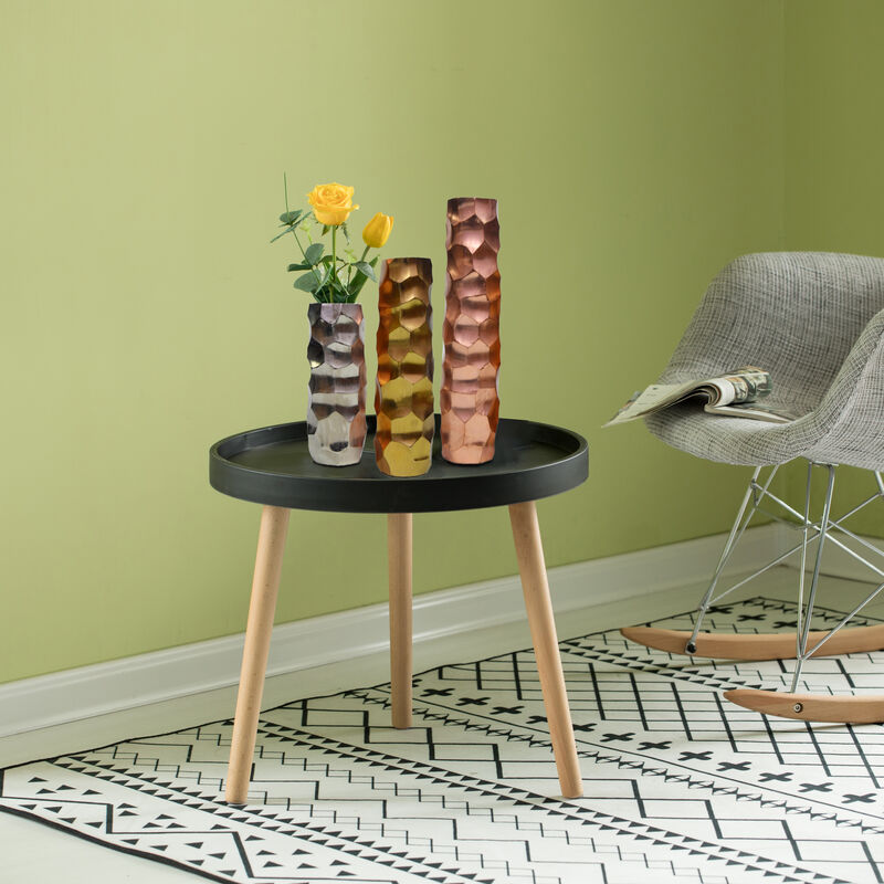 Set of 3 Decorative Modern Metal Honeycomb Design Table Flower Vase for Dining Room, Living Room Bedroom, or Wedding