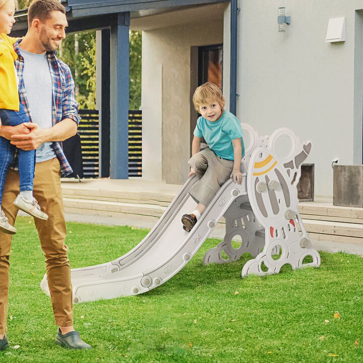 Gray Toddler Playset: Indoor Space Theme Slide for Ages 1.5-3