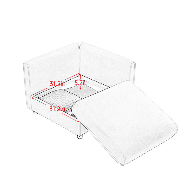 Merax 4 Seats Sofa with Storage for Living Room