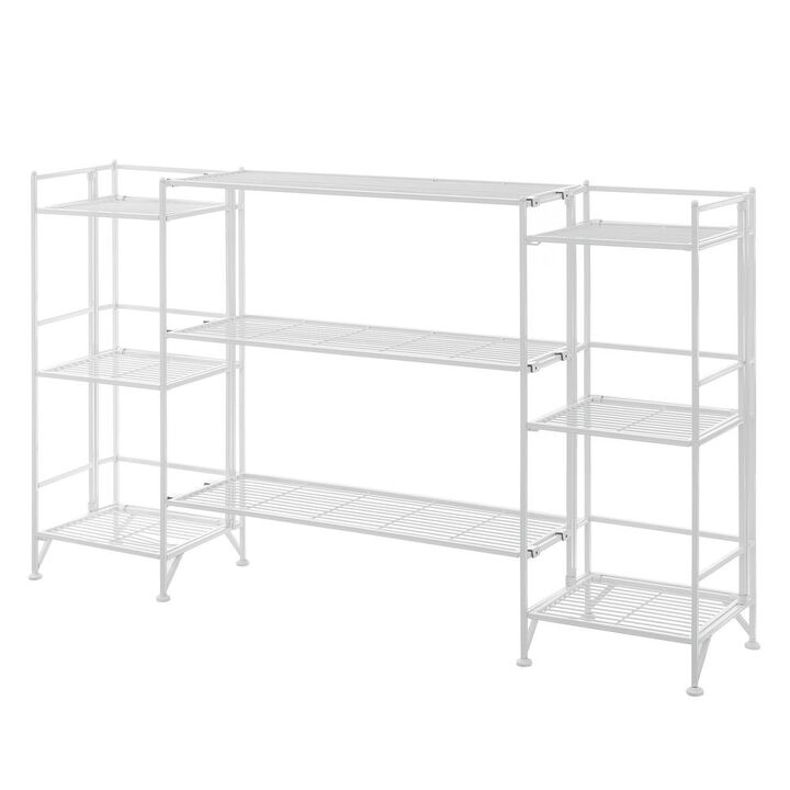 Convenience Concepts Xtra Storage 3 Tier Folding Metal Shelves with Set of 3 Deluxe Extension Shelves