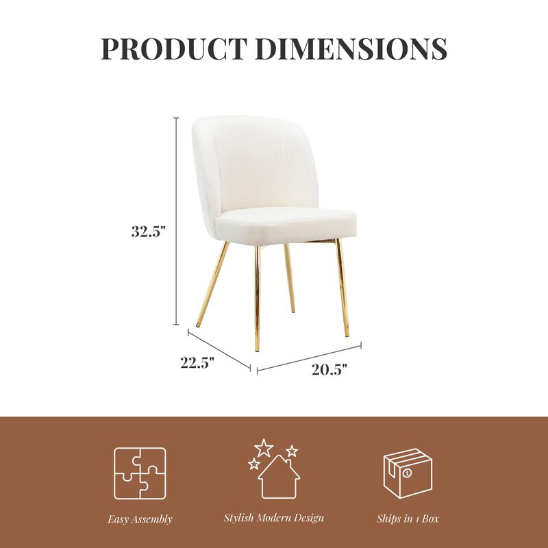 Ren Home Trina Armless Accent Chairs with Soft Velvet Cushion and Gold Chrome Legs Set of 2