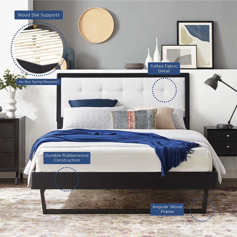 Modway - Willow Full Wood Platform Bed with Angular Frame