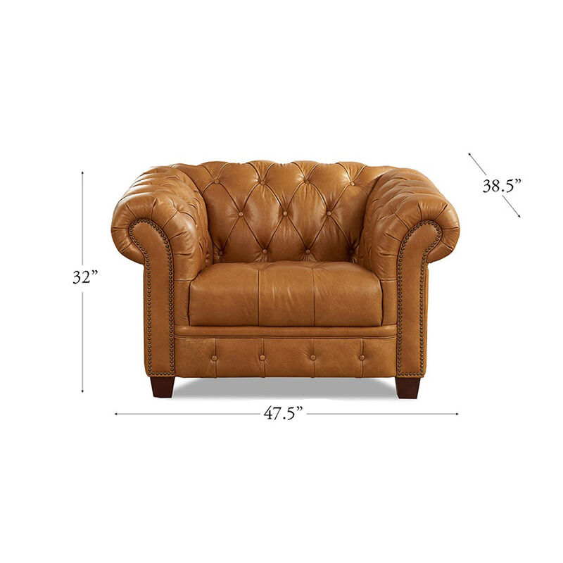 York Top Grain Leather Chair