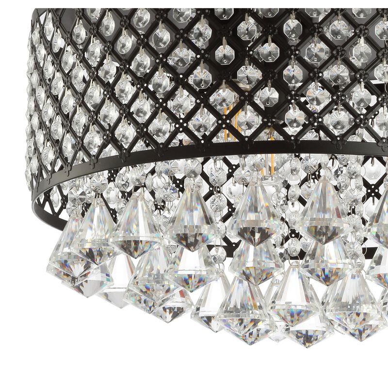 Evelyn 3-Light Crystal Drops/Metal