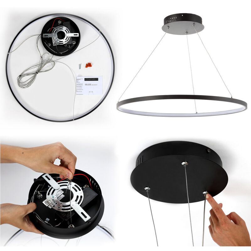 Circulo 35" Metal Round Modern Contemporary LED Integrated Pendant