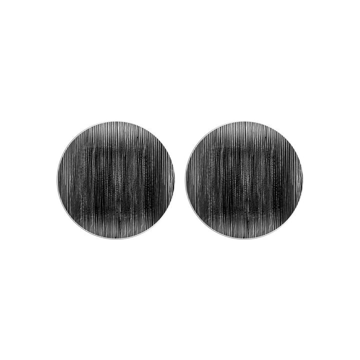Glass Dinnerware dia.7.5" Round Black Glass Plate (Set of 2)