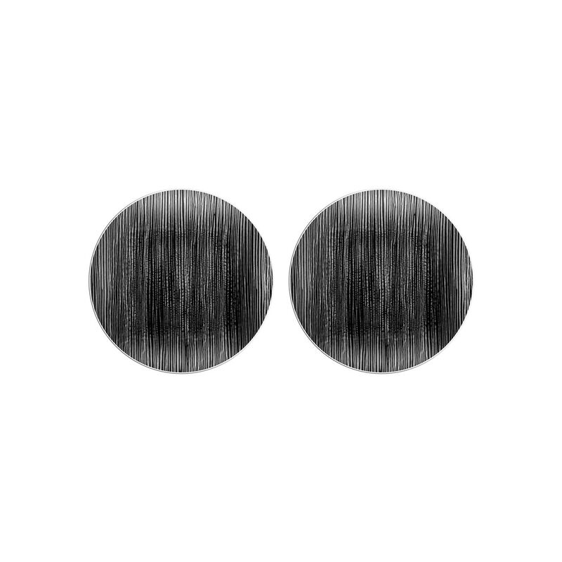 Glass Dinnerware dia.7.5" Round Black Glass Plate (Set of 2)