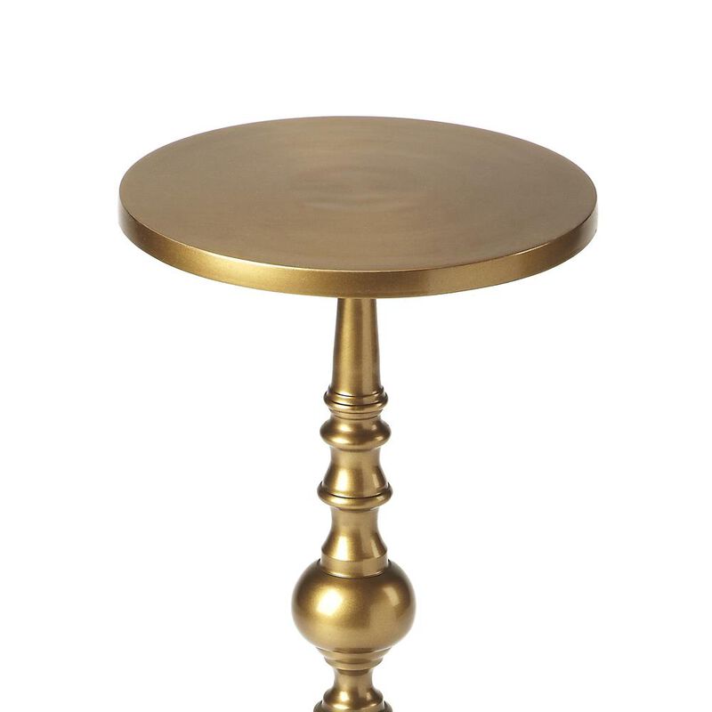 Butler Specialty Company Darien Antique Pedestal Side Table, Gold
