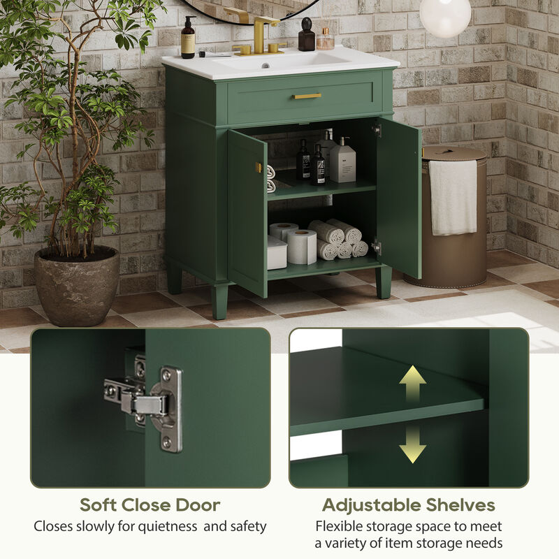 Merax Modern Bathroom Vanity with Ceramic Basin