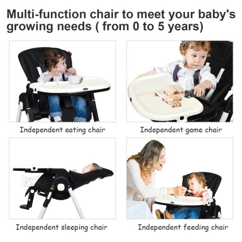Hivvago Foldable High chair with Multiple Adjustable Backrest