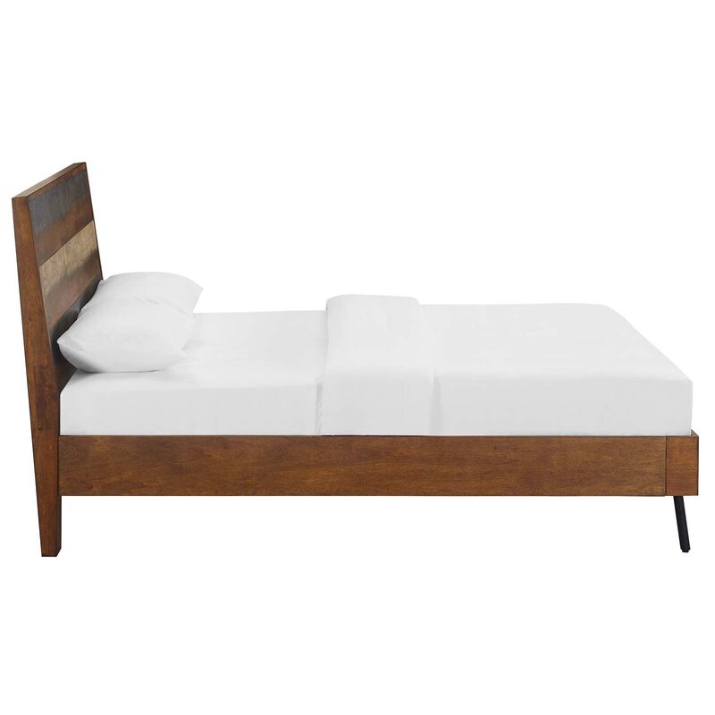 Modway - Arwen Queen Rustic Wood Bed Walnut
