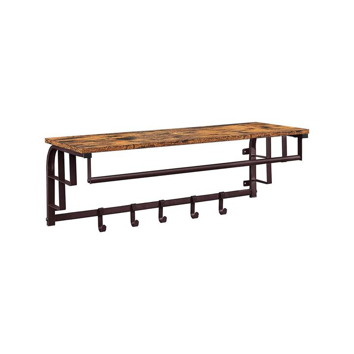 Wall-Mounted Coat Rack with Hanging Rail - Space-Saving Hook Rack