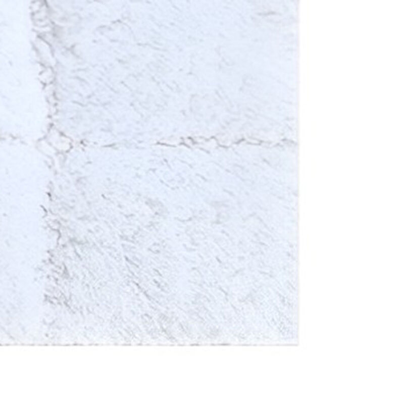 Knightsbridge Summer Tile 220 GSF Non Skid Back Bath Rug 24 x 40 - White