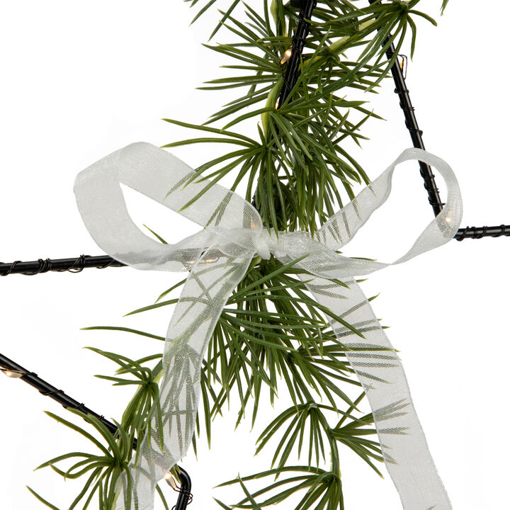 11" LED Lighted Star with Rosemary Sprig Christmas Decoration  Warm White Lights