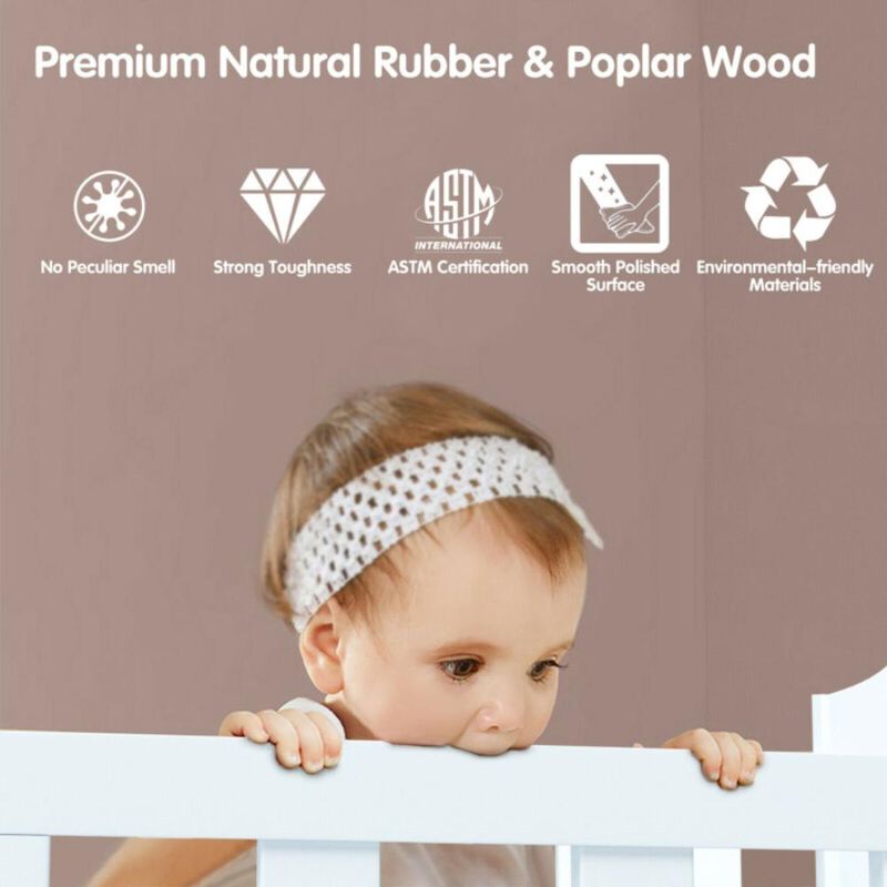 Hivvago 2-in-1 Classic Convertible Wooden Toddler Bed with 2 Side Guardrails for Extra Safety