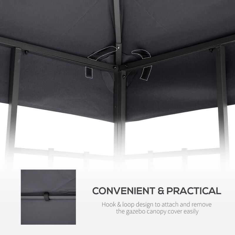Dark Gray Canopy: 10'x10' 2-Tier Gazebo Replacement Top