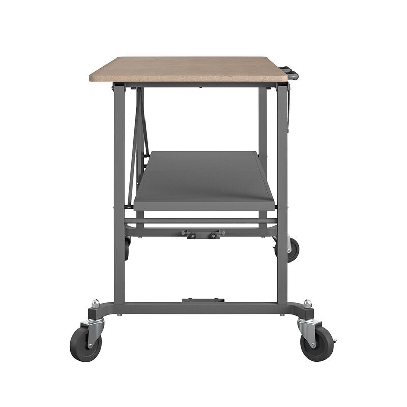 SmartFold Portable Steel Workbench / Folding Utility Table, Steel Gray