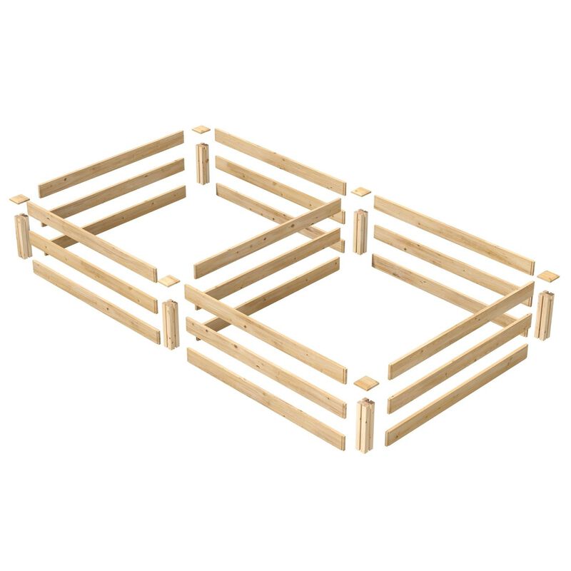 QuikFurn Cedar 4ft x 8ft x 10.5in Raised Garden Bed - Made in USA