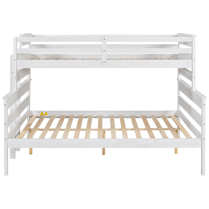 Wood Twin XL over Queen Bunk Bed with Ladder