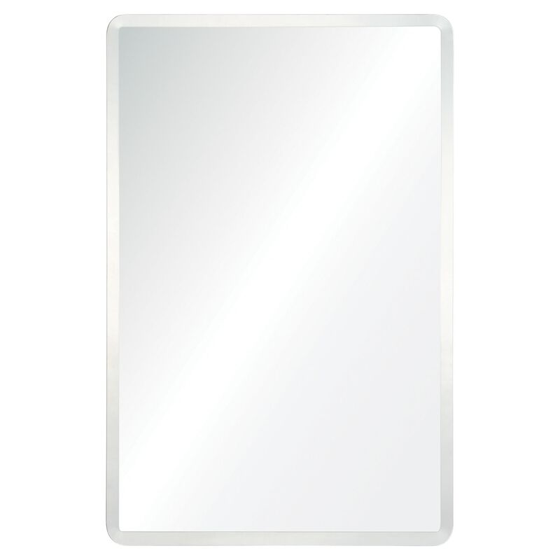 36" Clear Unframed Beveled Rectangular Wall Mirror