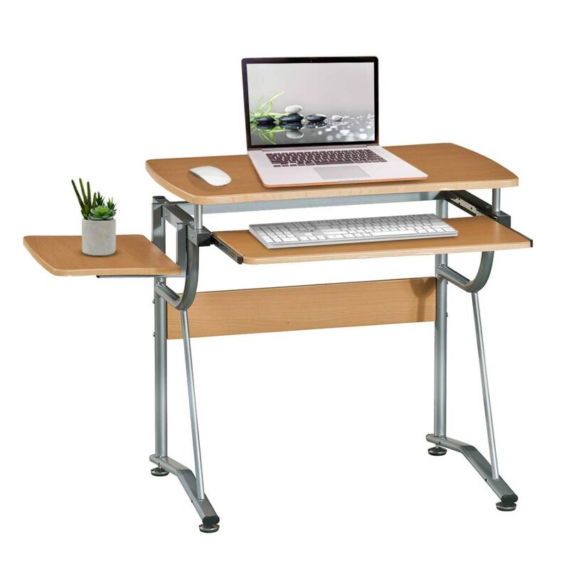 Hivvago Compact Contemporary Computer Desk in Light Cherry Finish