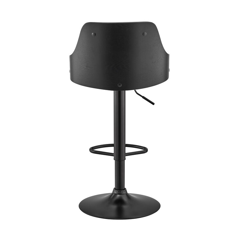 Asher Adjustable Faux Leather Bar Stool