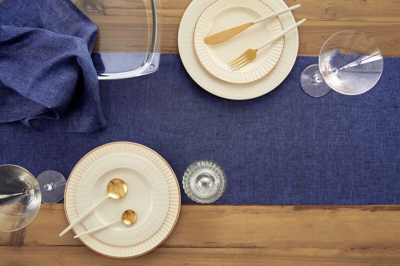 Solino Home 100% Pure Linen Table Runner | Athena for Thanksgiving, Christmas