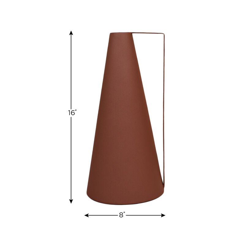 Handmade Iron Geometric Orange Bud Vase For Indoor & Outdoor Use BBH Homes