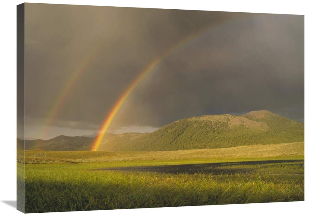 Rainbow over Boulder Mountains, Idaho-Canvas Art-32x24