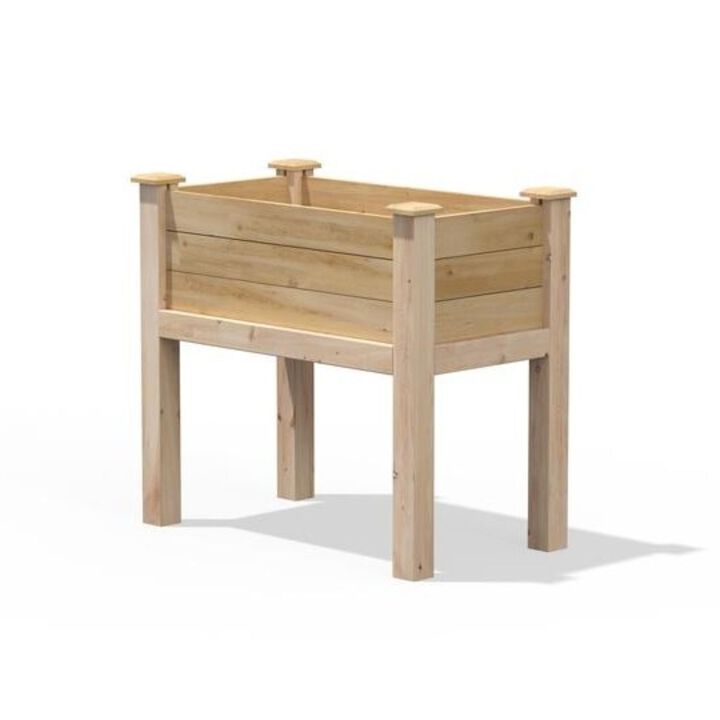QuikFurn 32 in x 16 in x 31 in Elevated Cedar Wood Raised Garden Bed