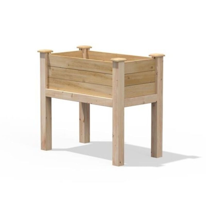 QuikFurn 32 in x 16 in x 31 in Elevated Cedar Wood Raised Garden Bed