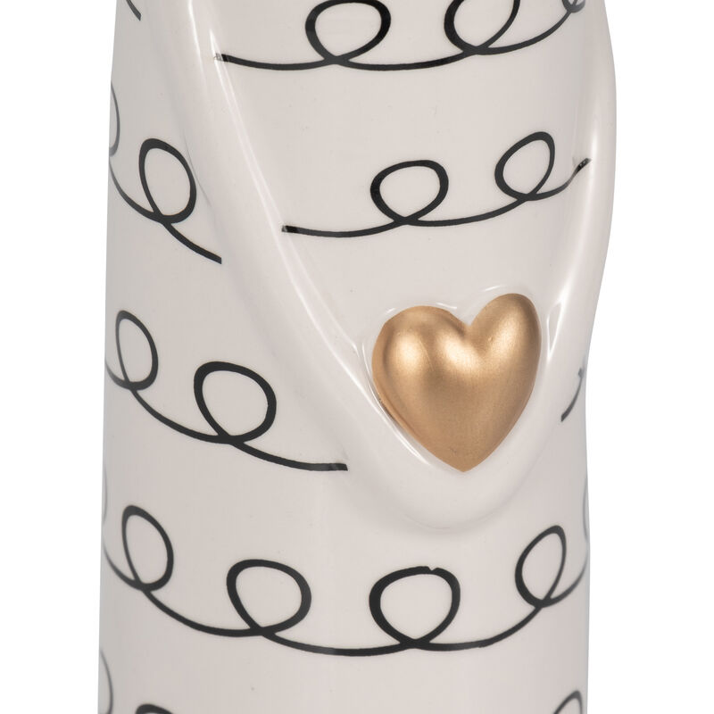 Squiggly Bunny Gold Heart