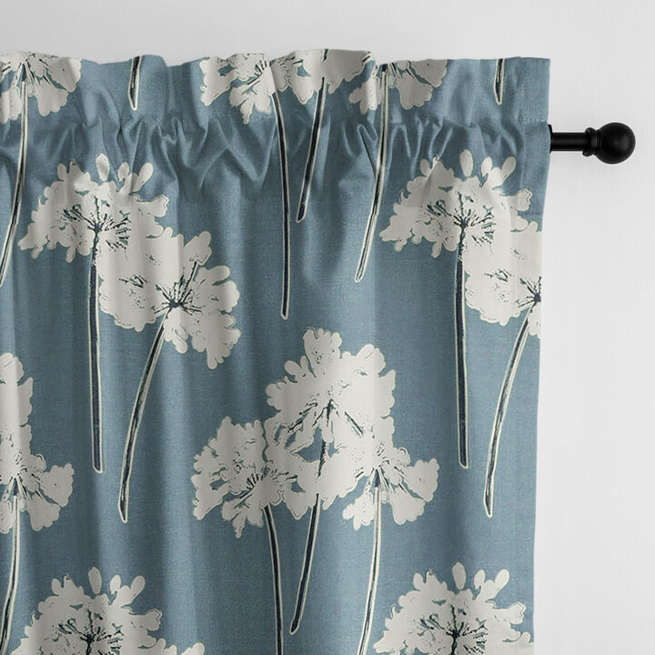 6ix Tailors Fine Linens Summerfield Blue Pole Top Drapery Panel Pair