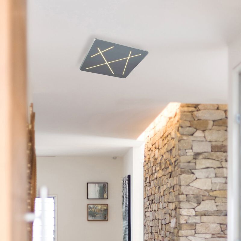 VONN Lighting Integrated LED Ceiling Light Square Flush Mount in Silver