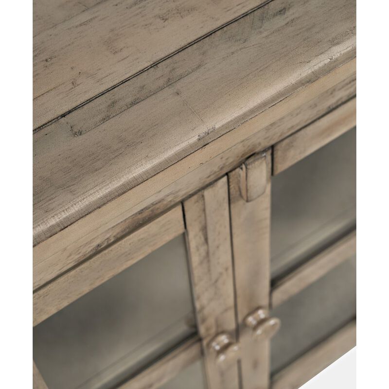 Jofran Rustic Shores 70 Coastal Distressed Acacia Six-Door Sideboard Cabinet