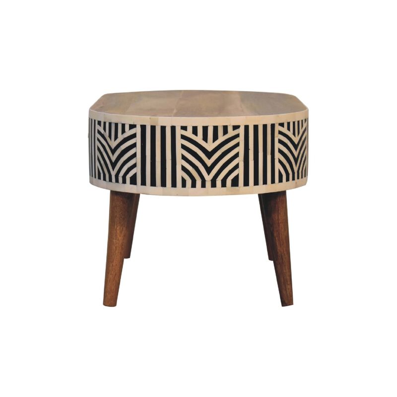 Edessa Bone Inlay  Solid Wood 2 Drawer Coffee Table