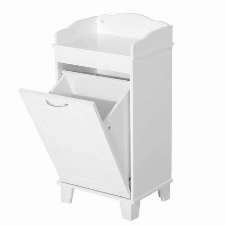 Wooden Bathroom Laundry Hamper Cabinet Tilt Out Basket Storage Home Furniture