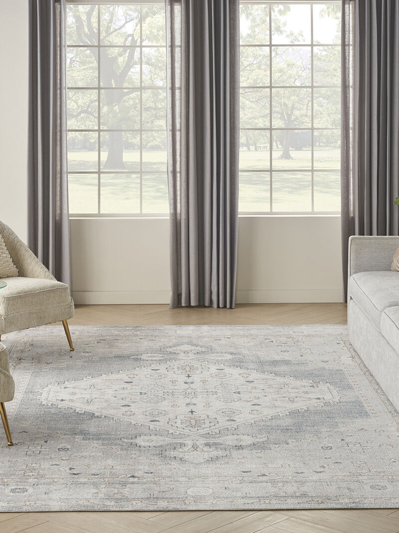 Astra Machine Washable ASW11 Light Blue 9' x 12' Rug